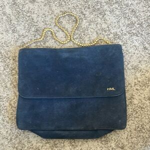 Mark & Graham Blue Suede Clutch/Shoulder Bag
